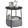 thumbnail image 3 of VASAGLE Mesa Auxiliar, Mesa Lateral Redonda con Cesta de Tela, Mesita de Noche, Estilo Moderno, Negro Ébano y Gris Pizarra, 3 of 4