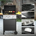 thumbnail image 4 of MASTER COOK 3 Burner Propane Gas Grill, 30,000 BTU BBQ Grill with Two Folding Shelves and Wheels, 4 of 11