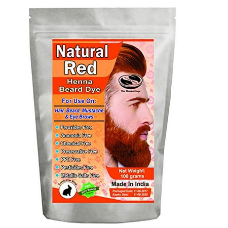 1 Pack of Natural Red Henna Beard Dye For Men 100 Grams - The Henna