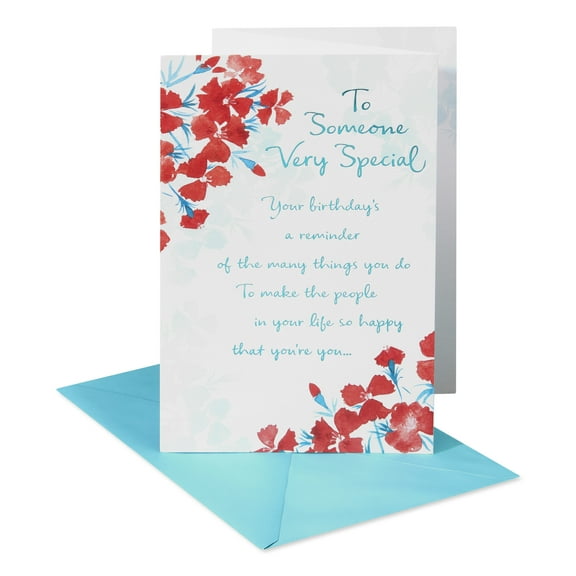 American Greetings Feminine Birthday Card for Someone Special, Watercolor Floral Design with Elegant Script, Includes Envelope