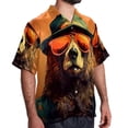 thumbnail image 2 of Vintage Bear Men's Short Sleeve Printed Button Down Beach, Casual, Poplin Shirts for Summer Vacation, 2 of 6