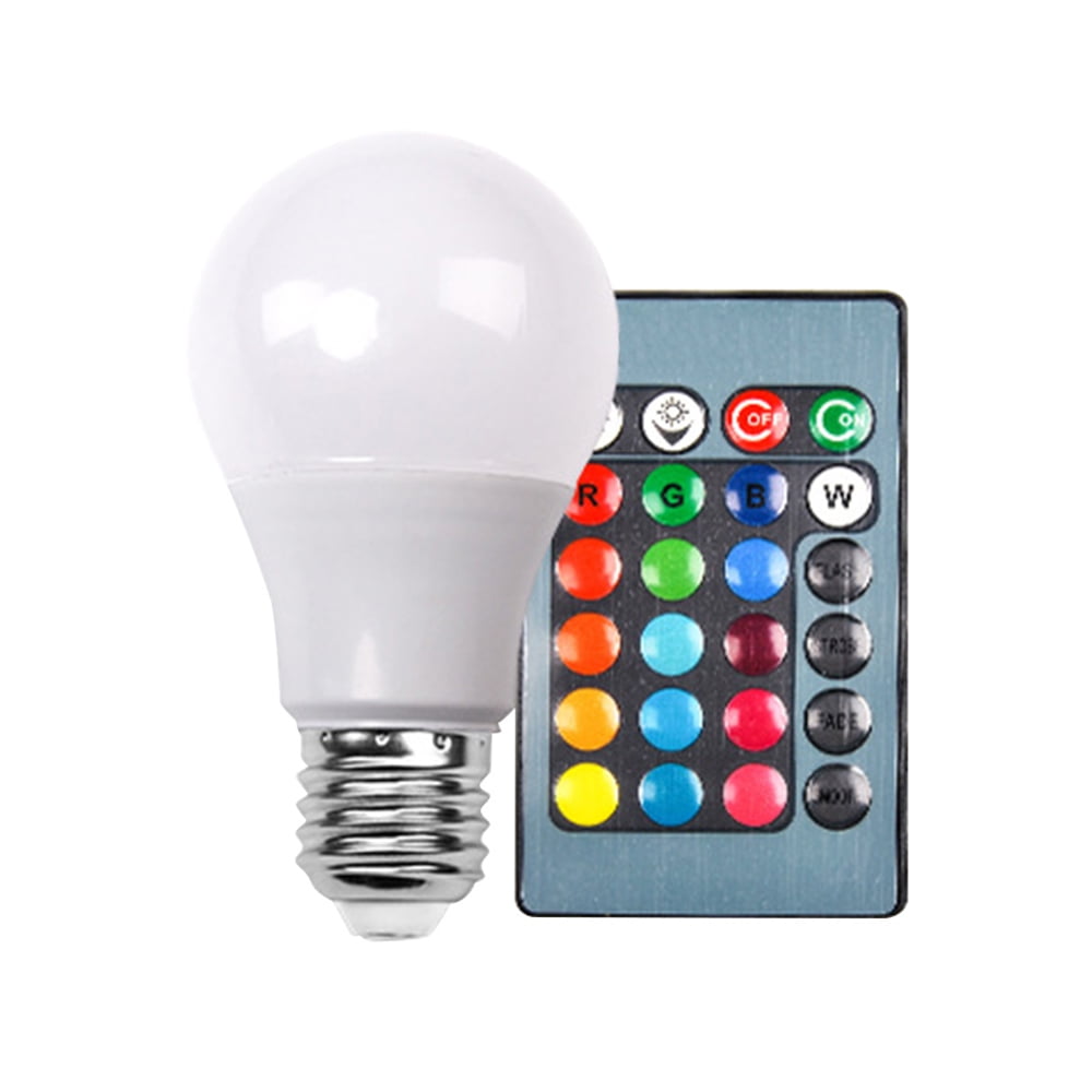 IR Remote Control US Seller 1 E27 3W RGB LED 16 Color Changing Light Bulb 