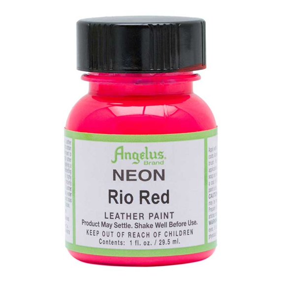 Angelus Neon Leather Paint 1 oz, Rio Red