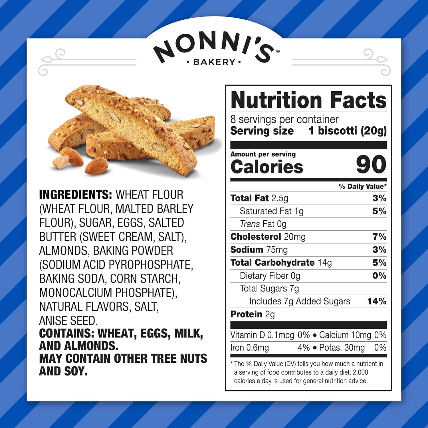 Originali Almond Biscotti Italian Cookies - 3 Boxes Biscotti Individually Wrapped Cookies - Italian Biscotti Cookies Baked w/a Hint of Anise & California Almonds - Kosher - 5.52 oz