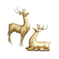 thumbnail image 5 of 2 Pieces Reindeer Figurines Deer Statues Resin Material Holiday Decoration for Living Room Office, 5 of 9