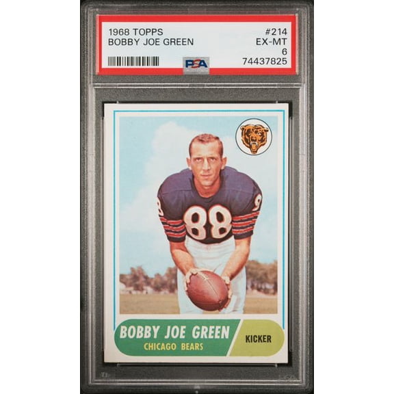 Graded 1968 Topps Bobby Joe Green #214 Football Card PSA 6 EX-MT