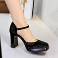 thumbnail image 4 of Women's Platform Pumps High Heel 9CM Ankle Strap Fashion Wedding Party Dress Shoes, 4 of 5