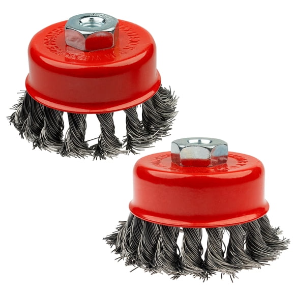 SPOCAX 2PCS 3 Inch Wire Wheel Cup Brush for Angle Grinder Rust Removal Tool