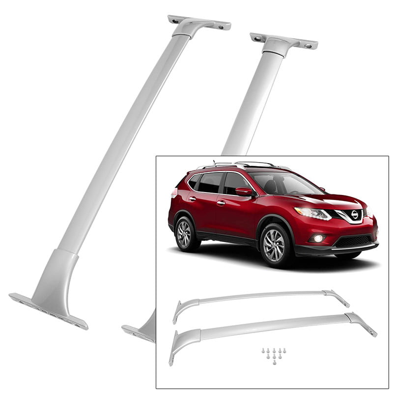 Max Load 150LBS,Silver ANGLEWIDE Roof Rack Side Rails Aluminum Cargo Rack Fit For 2014-2016 For Nissan Rogue Sport Utility 4-door Rooftop Cross Bars Top Rail Carries Luggage Carrier