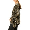 thumbnail image 5 of INSPIRE CHIC Women's Leopard Print Long Sleeve Open Front Cardigan Black XS, 5 of 8