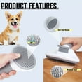 thumbnail image 3 of Dog Cat Pet Grooming Brush, Self Cleaning Shedding Brush, Grooming Tool for Long Haired or Short Haired Cats Dogs - Gray, 3 of 8