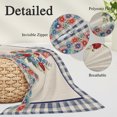thumbnail image 3 of 4th of July Floral Throw Pillow Cover 20 x 36 Inch Decorative Pillow Cover Vintage Roses Blue Plaid Patriotic Lumbar Pillowcase Seasonal Rectangle Cushion Case for Couch Sofa Bed Living Room, 3 of 9