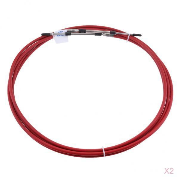 2pcs Kusrkot Rojo 11 Pies Cable de acelerador universal Para motor de barco
