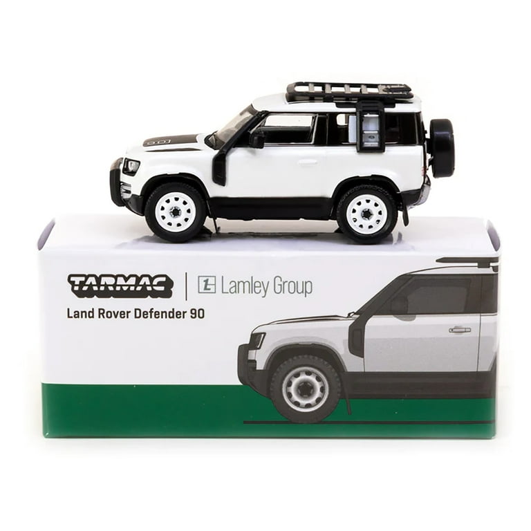 Land Rover Defender 90 White Metallic with Roof Rack Land Rover Defender 90 White Metallic with Roof Rack