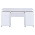 thumbnail image 3 of Tracy 55-inch 2-drawer Wood Office Computer Desk White, 3 of 9