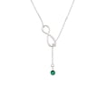thumbnail image 2 of Delight Jewelry Crystal Green Channel Drop Silver tone Elegant Infinity Lariat Necklace, 2 of 4