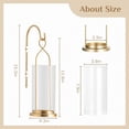 thumbnail image 4 of Gold Candle Sconces Wall Decor: Set of 2 Wall Candle Holder for Pillar Candles - Modern Metal Hurricane Lantern Decoration for Indoor Porch Fireplace Bathroom Living Room, 4 of 6