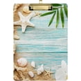 thumbnail image 1 of FMSHPON Beach Starfish Ocean Blue Wooden Clipboard Hardboard Wood Nursing Clip Board and Pull for Standard A4 Letter 13x9 inches, 1 of 7