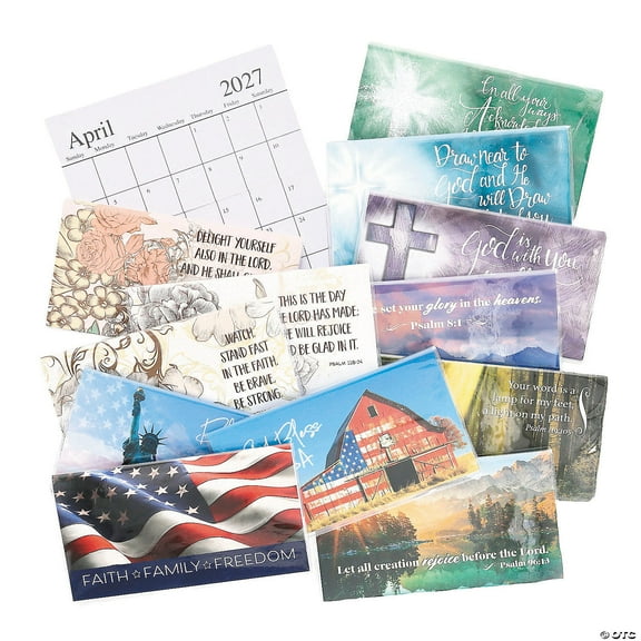 6 1/2" x 3 1/2" 2026 - 2027 Bulk 48 Pieces Religious Pocket Planner Calendars Assortment
