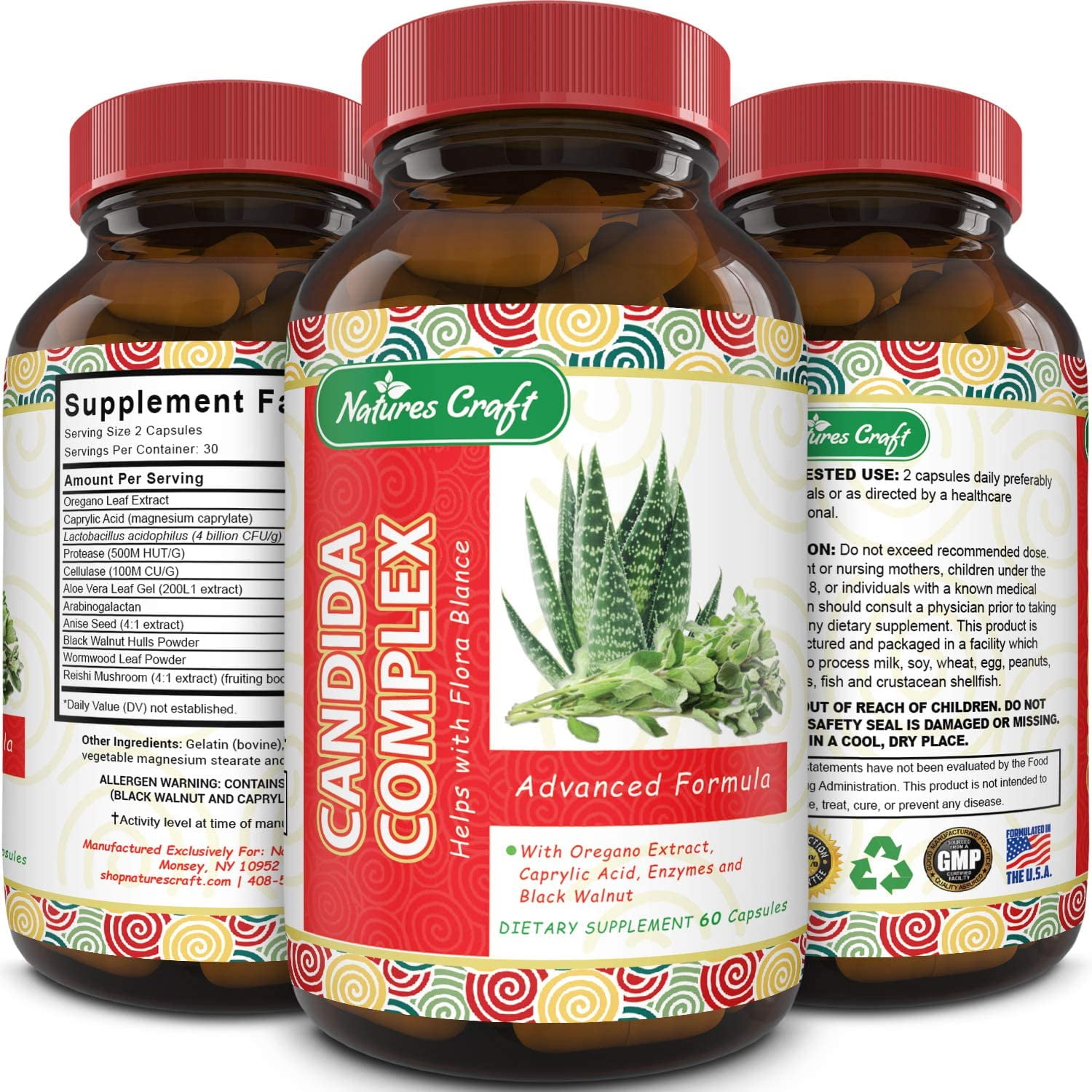 Natures Craft Candida Cleanse Fungal Yeast Detox 60ct