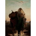 thumbnail image 2 of Almeida Júnior 14x18 Gold Ornate Wood Frame and Double Matted Museum Art Print Titled - Study for ‘Flight of the Holy Family to Egypt’ (1881), 2 of 4