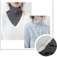 thumbnail image 2 of Women's Solid Stripe Turtleneck Dickey Collar Wear Outer or in Sweater Hoodie High Neck Mock Collar, 2 of 5