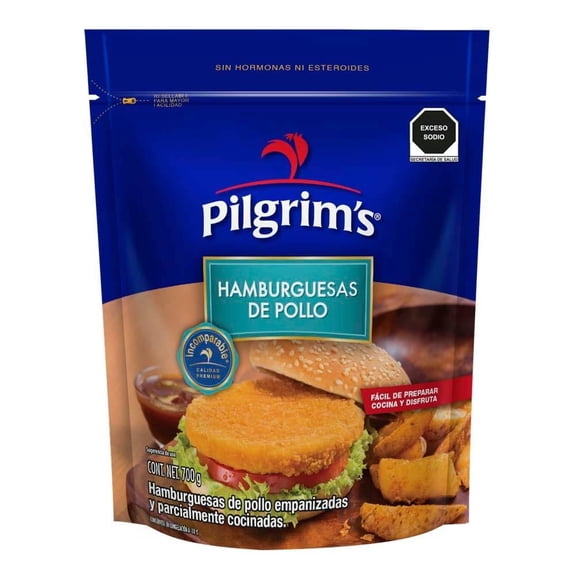Hamburguesa de pollo Pilgrim's de pechuga de pollo 700 g