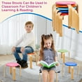 thumbnail image 6 of 12 Inch Wood Stackable Classroom Stools Bentwood Stacking Chairs for Kids Colorful Round Nesting Stools Pack of 6 for Toddlers Adult Playroom Daycare Home Office, 6 of 7