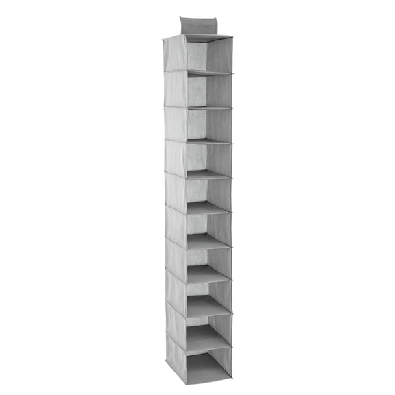 XIBUFE Hanging Shoe Shelves,10-Tier Hanging Closet Shelf Organizer,Fabric Over Rod Hanging Closet Storage Organizers,Hanging Shoe Organizer,7.9"*11.8"*49.2"