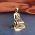 thumbnail image 3 of Estatua de Buda zen sentado de latón envejecido, 4 cm, Shakyamuni Bu, 3 of 3