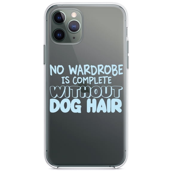 DistinctInk Clear Shockproof Hybrid Case for iPhone 13 Pro MAX (6.7" Screen) - TPU Bumper Acrylic Back Tempered Glass Screen Protector - No Wardrobe is Complete Without Dog Hair