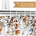 thumbnail image 3 of Brown Eucalyptus Shower Curtain Watercolor Plant Leaves Decorative Bath Curtain 72 x 72 Inch Polyester Fabric Waterproof Bathroom Curtain with 12 Hooks, 3 of 6