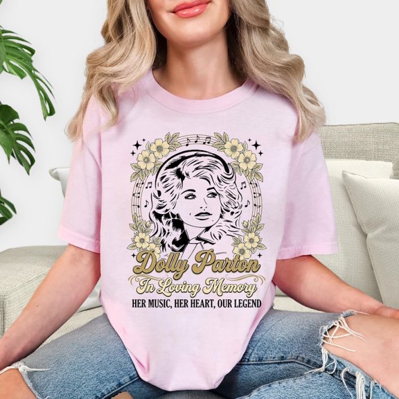 Dolly Shirt, In Loving Memory Dolly Shirts, Retro Floral Country Music Graphic Tee, Southern Legend Tribute Gift
