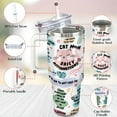 thumbnail image 3 of 40 oz Cat Mama Tumbler with Handle and Straw, Stainless Steel Insulated Cat Travel Coffee Mug Cup Water Bottle, Cat Mama Themed Gifts Stuff for Women, Cat Lover Gifts for Women Girls, 3 of 6