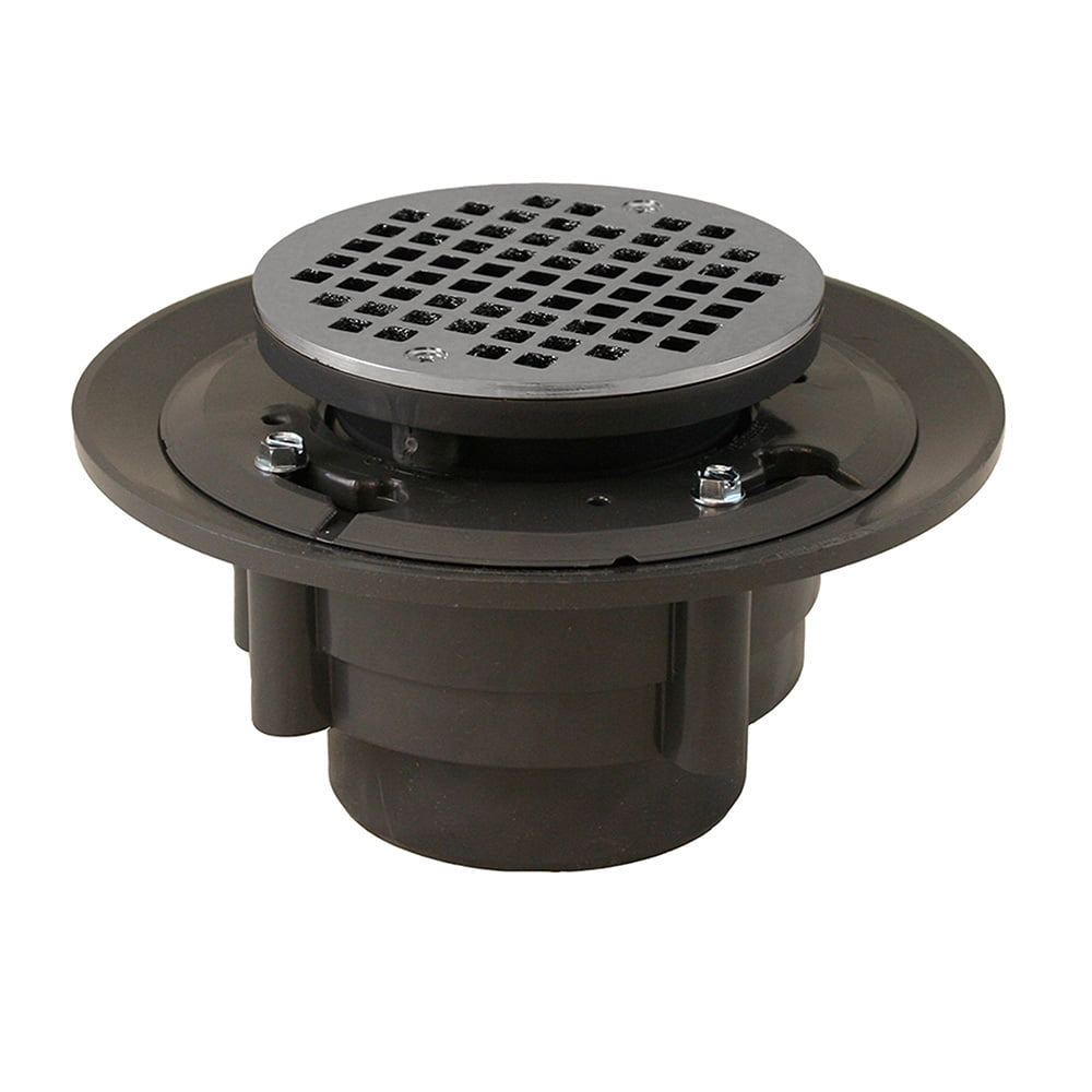 Brushed Nickel 3" x 4" Heavy Duty PVC Shower Drain with 31/2" Plastic Spud and