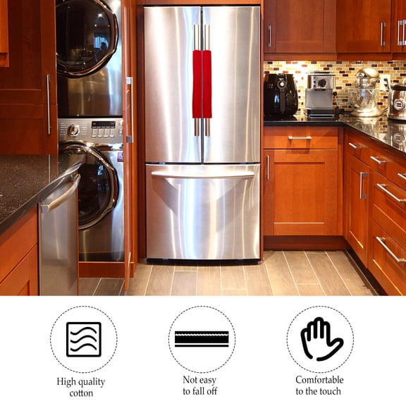 Supvox Refrigerator Handle Cover Protector 3Pcs Velvet For Households