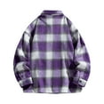 thumbnail image 5 of Gmluru Men's Winter Oversize Plaid Jacket Solid Color Zipper Pockets Long Sleeve Coat Outwear Plus Size, 5 of 5
