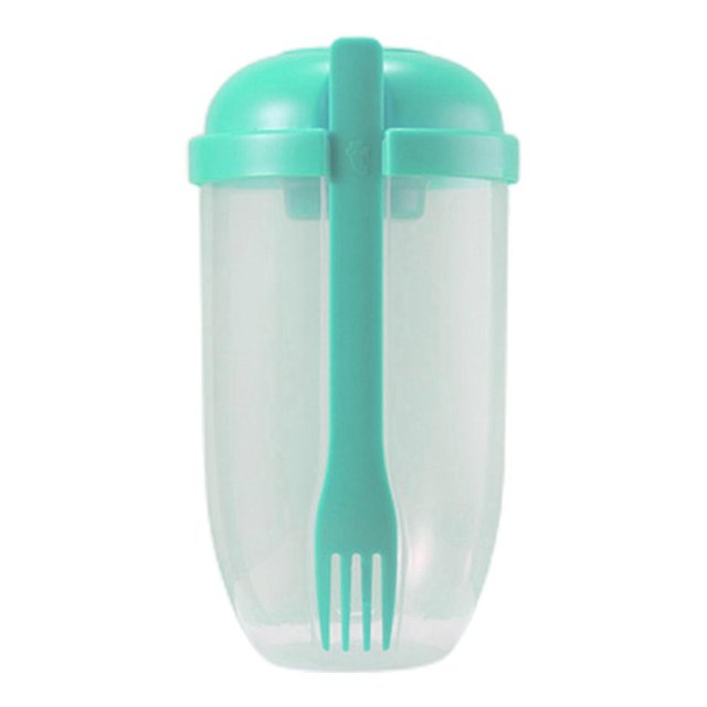 Vaso portátil para ensalada, desayuno, avena, nueces, yogur, ensalada, con tenedor