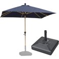 thumbnail image 1 of PURPLE LEAF 6' x 9' Patio Umbrella with Base Market Umbrella Rectangular Outdoor Umbrella with Push Button Tilt & Crank and 8 Ribs Aluminum Table Umbrella for Pool Backyard Beach, Taupe, 1 of 7