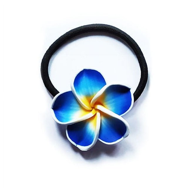 Anillo para el cabello con forma de flor de huevo, material de cerámica blanda, cuerda para el cabello con flores, banda de goma negra, tocado, lazo para el cabello con flores, joyería