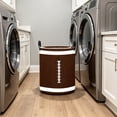thumbnail image 4 of Linnome Round Mesh Laundry Basket with Spherical Print Cylindrical Storage for Household Breathable Lightweight 19.69 Inch, 4 of 6