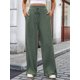 thumbnail image 4 of Pantalones de Pijama Holgados de Punto Suave con Bolsillos y Pernera Acanalada para Mujer con Cordón Ajustable. Verde XXL, 4 of 9