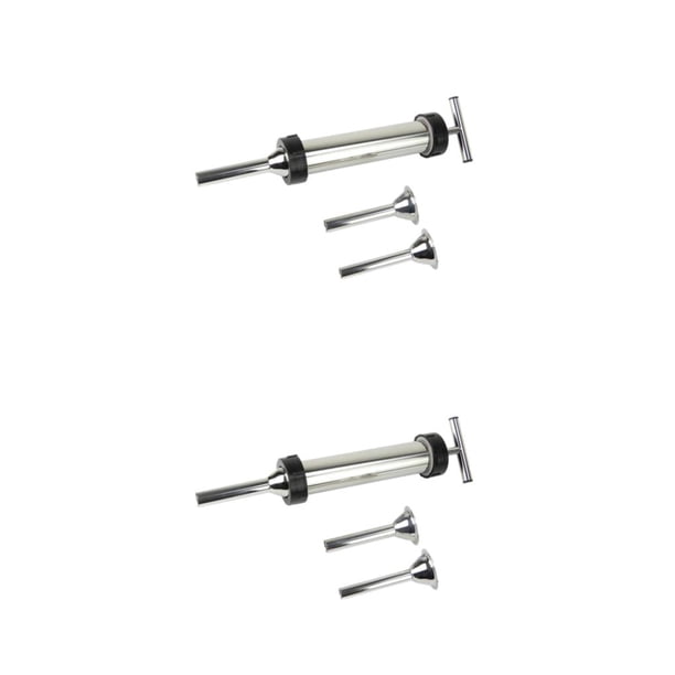 Cateissary Hand Operated Sausage Stuffer Meat Filling Filler Meat Machine Stuffer 3 raíces 2piezas