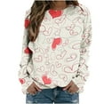 thumbnail image 1 of Womens Valentines Long Sleeve Shirts Casual Oversized Round Neck Printed Pullover Lightweight Tops Fall Clothes, 1 of 4