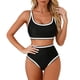 thumbnail image 2 of Traje de baño de una pieza para mujer, conjunto de bikini para mujer, traje de baño deportivo de una pieza de poliéster de moda casual con estampado floral en la parte delantera., 2 of 5