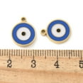 thumbnail image 3 of 304 Stainless Steel Charms with Enamel Evil Eye Charms Real 14K golden Plated 13x10.5x2mm Hole: 1.4mm Stainless Steel+Enamel, 3 of 3