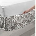 thumbnail image 2 of Brown Paisley Bed Skirt, Classical Almond Like Shape Zentangle Look Fashion Print on Plain Background, Elastic Bedskirt Dust Ruffle Wrap Around for Bedding Decor, 4 Sizes, Brown White, by Ambesonne, 2 of 2
