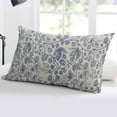 thumbnail image 5 of Blue Flowers Throw Pillow Cover 24 x 36 Inch Decorative Pillow Cover Retro Rustic Botanical Floral Leaves Vines Lumbar Pillowcase Seasonal Rectangle Cushion Case for Couch Sofa Bed Living Room, 5 of 7