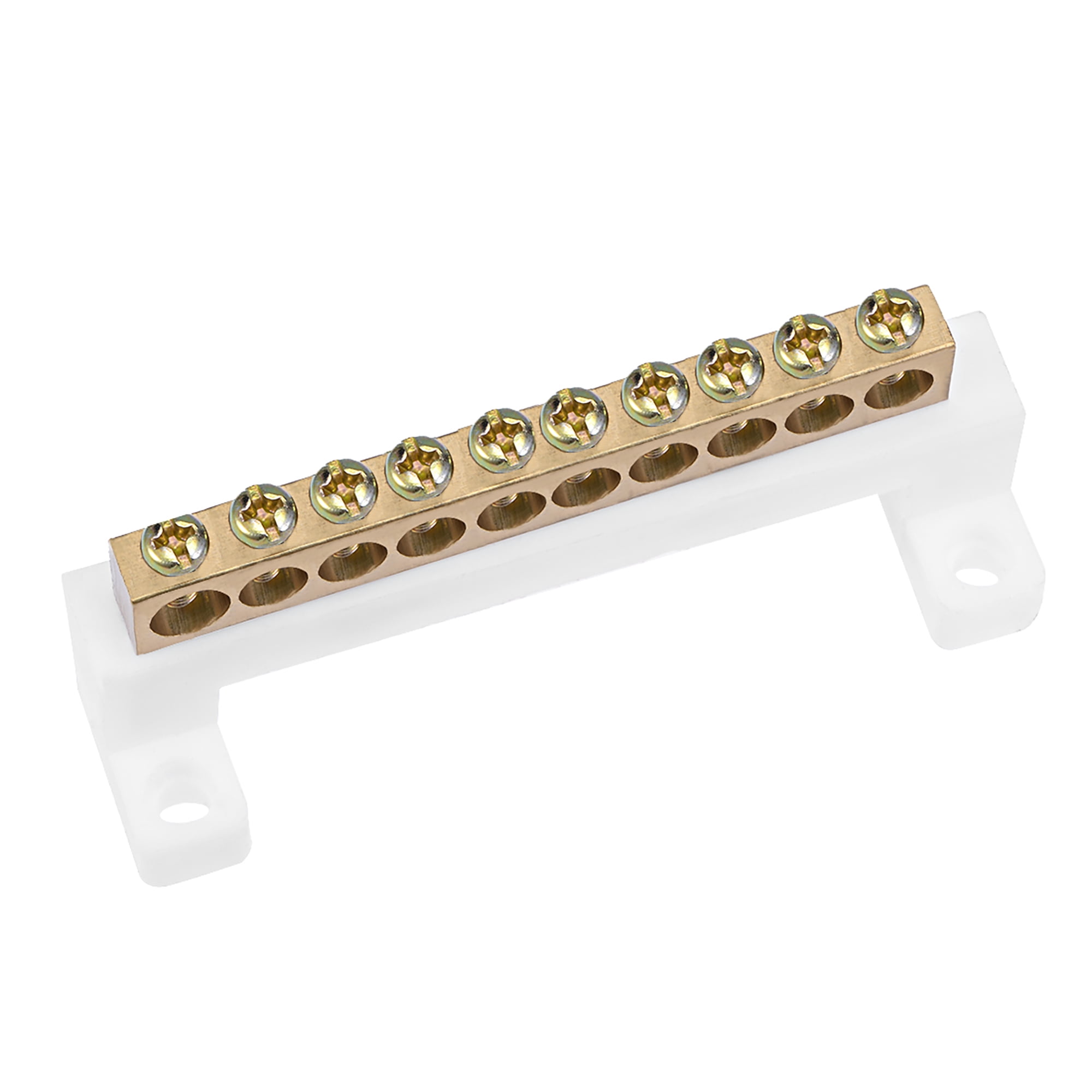 Block Connector Bridge Design Earth Wire Row Copper Tone Terminal