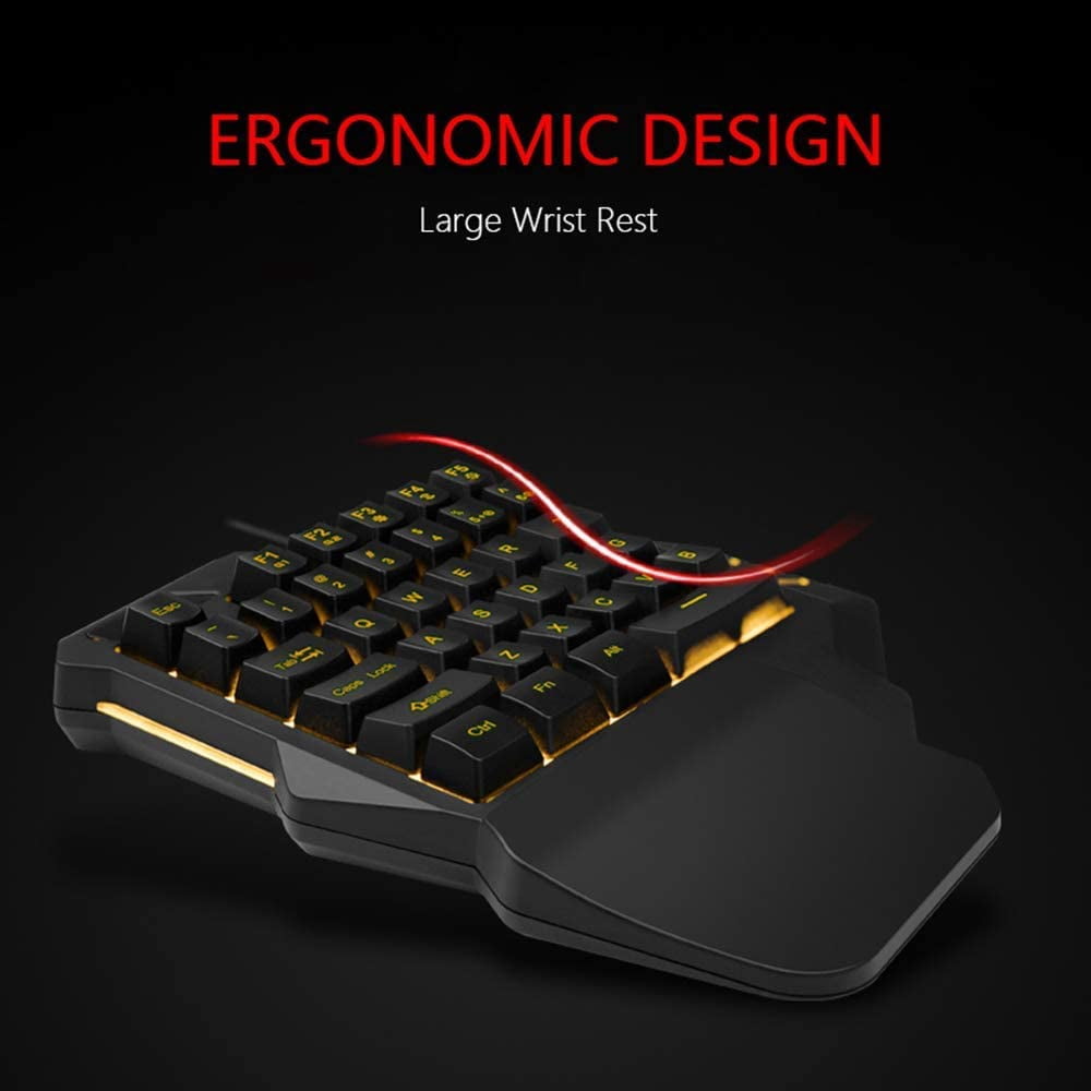 One-hand Gaming Keyboard RGB Backlight 35-key Portable Mini Gaming Keyboard Ergonomic Gaming Controller